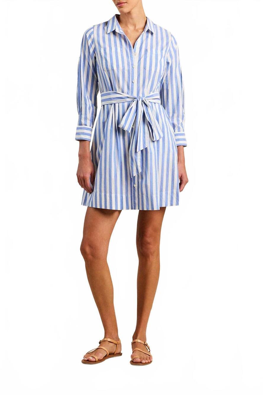 NEW TROVATA luli volpi striped dress in blue stripe